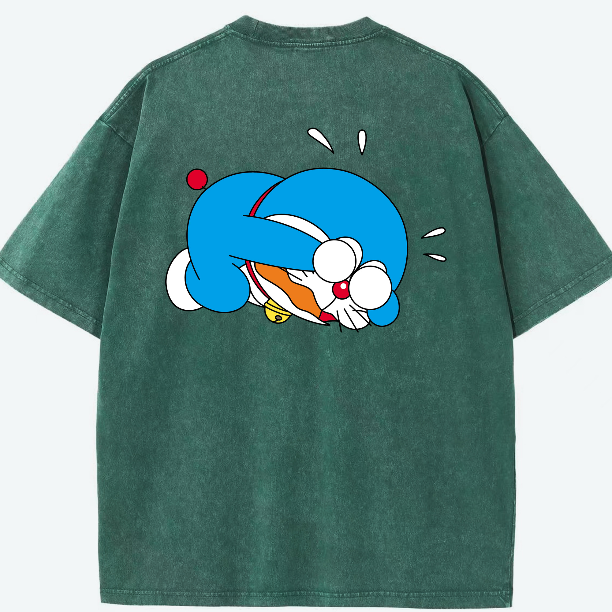 （画像用） ドラえもん Doraemon 綿100% ヴィンテージ風 半袖Tシャツ（背面プリント）